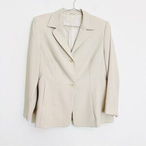 Betty Barclay Collection Virgin Wool Blend Blazer Jacket Size Medium Tan